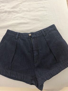 Zara Women's Dark Blue Denim Shorts
